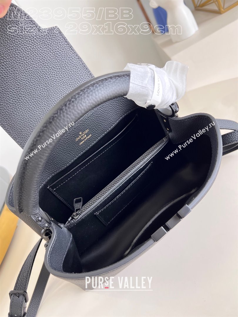 Louis Vuitton Capucines East-West Small Bag in Matte Calfskin M23955 All Black 2024 (JUAN-24031522)