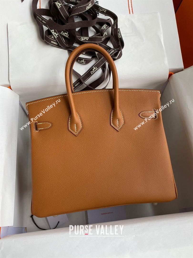 Hermes Birkin 25cm/30cm/35cm Bag in Original Epsom Leather Brown/Gold 2024 (Full Handmade) (XYA-24070108)