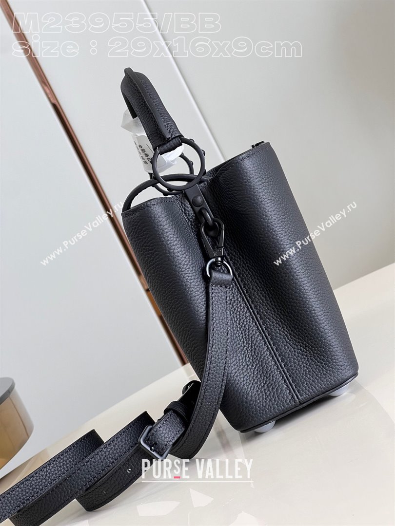 Louis Vuitton Capucines East-West Small Bag in Matte Calfskin M23955 All Black 2024 (JUAN-24031522)