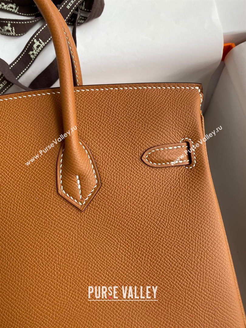 Hermes Birkin 25cm/30cm/35cm Bag in Original Epsom Leather Brown/Gold 2024 (Full Handmade) (XYA-24070108)