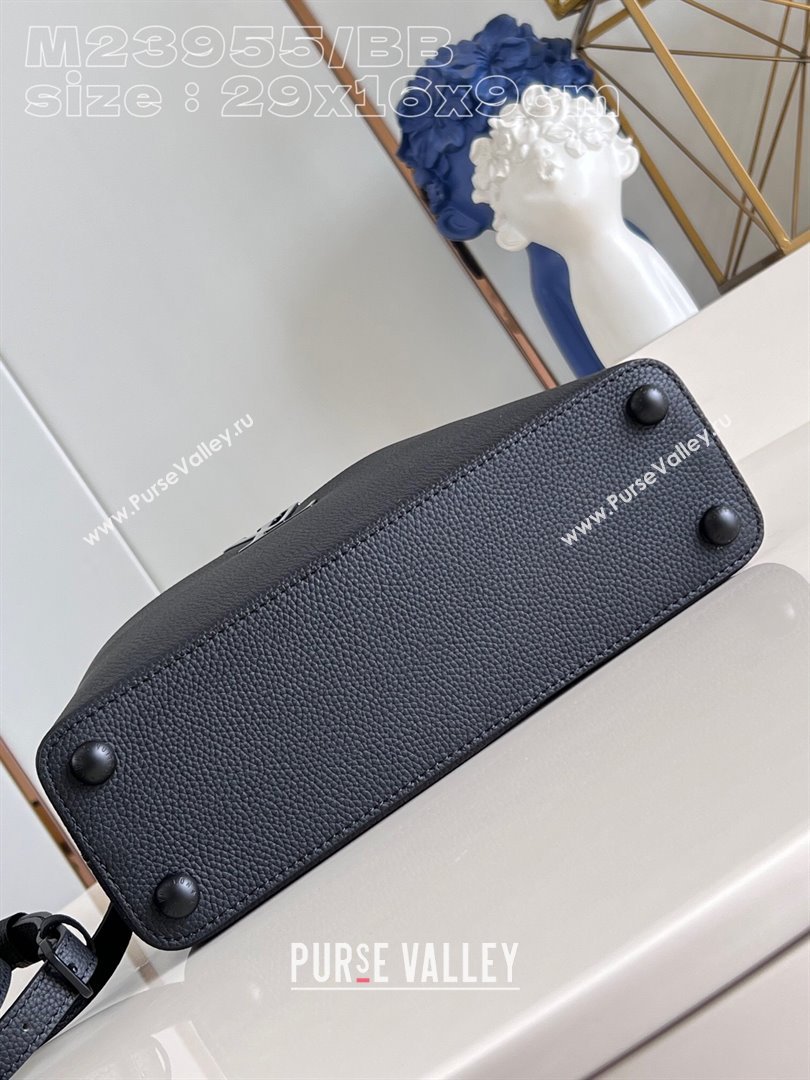 Louis Vuitton Capucines East-West Small Bag in Matte Calfskin M23955 All Black 2024 (JUAN-24031522)