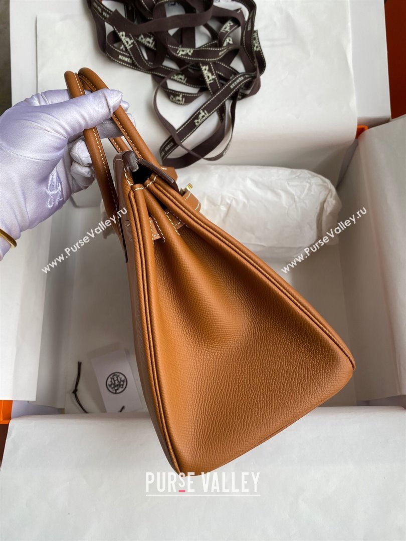 Hermes Birkin 25cm/30cm/35cm Bag in Original Epsom Leather Brown/Gold 2024 (Full Handmade) (XYA-24070108)