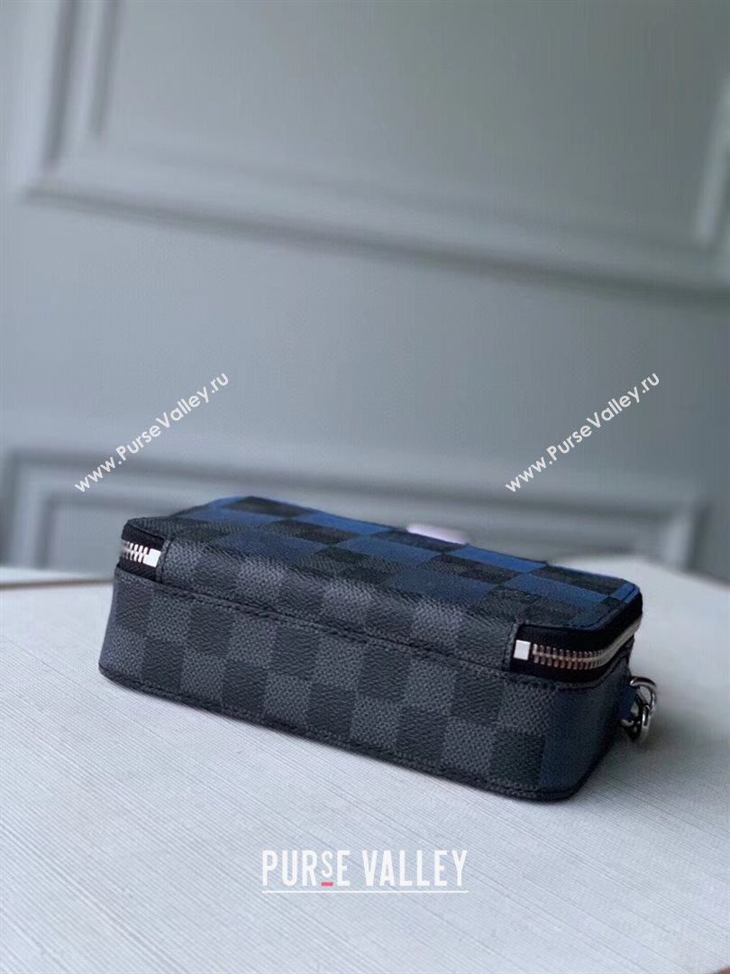 Louis Vuitton Mens Alpha Wearable Wallet with Strap/Mini Bag in Blue Damier Giant Canvas N60414 2020 (KI-20112417)