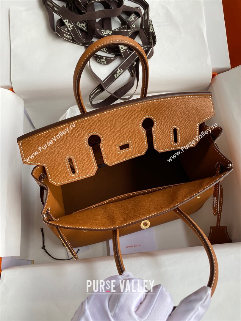 Hermes Birkin 25cm/30cm/35cm Bag in Original Epsom Leather Brown/Gold 2024 (Full Handmade) (XYA-24070108)