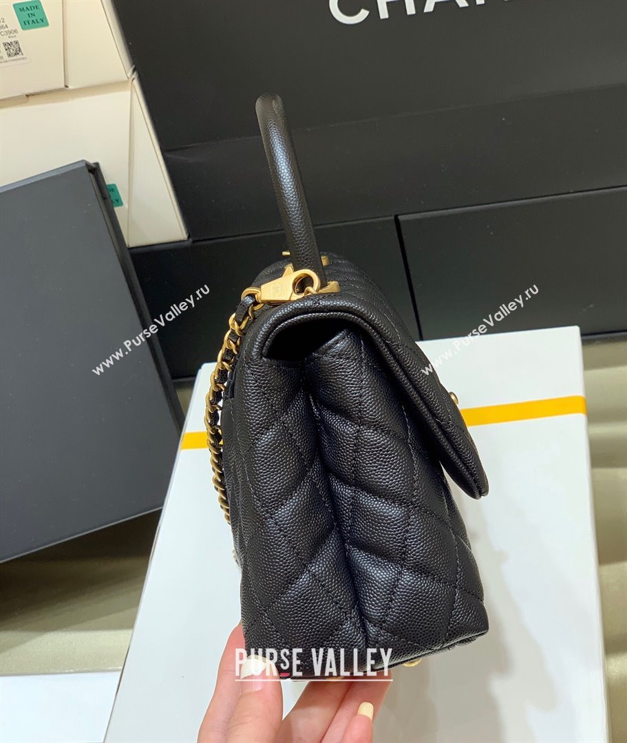 Chanel Small Flap Bag with Top Handle in Grained Calfskin A92990 Black 2024 Top Quality (SHUNY-24082324)