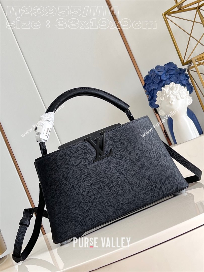 Louis Vuitton Capucines East-West Medium Bag in Matte Calfskin M23955 All Black 2024 (JUAN-24031523)