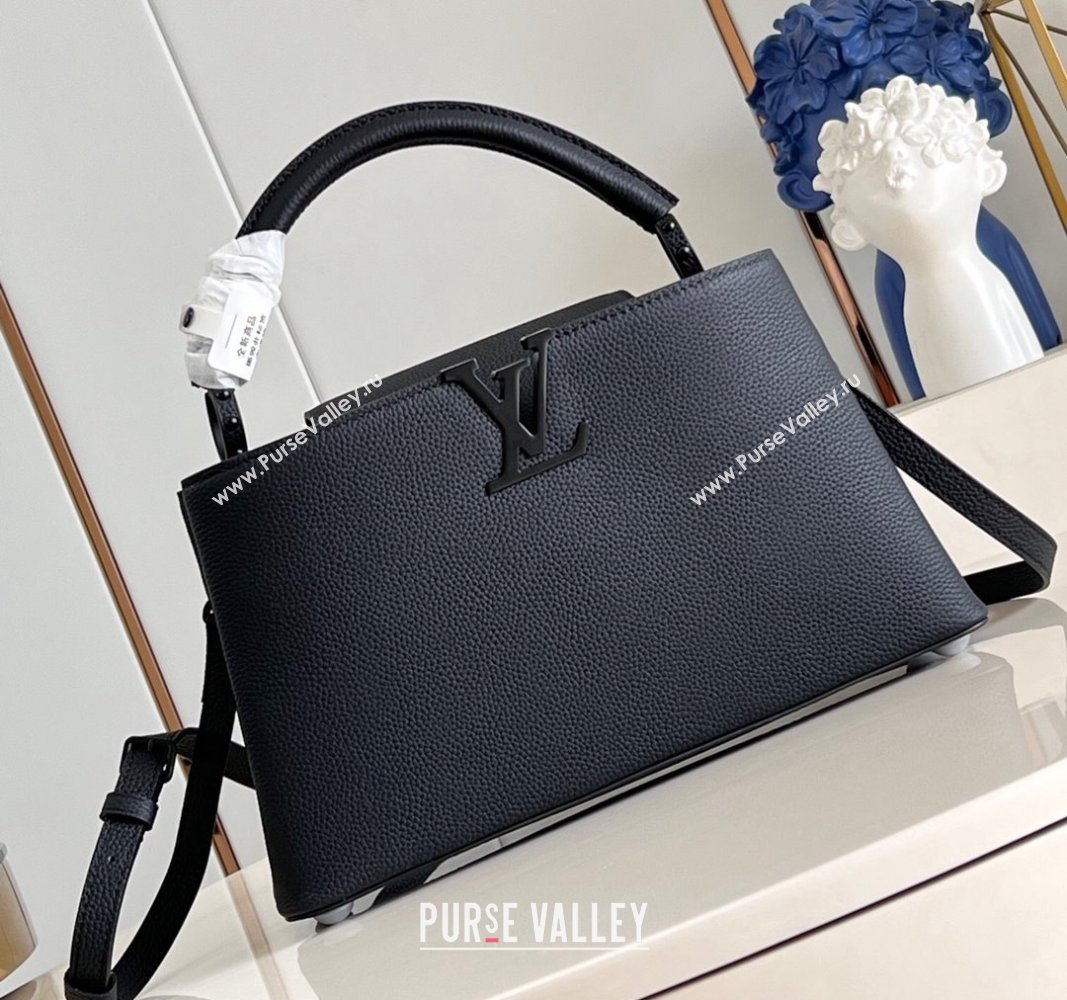 Louis Vuitton Capucines East-West Medium Bag in Matte Calfskin M23955 All Black 2024 (JUAN-24031523)