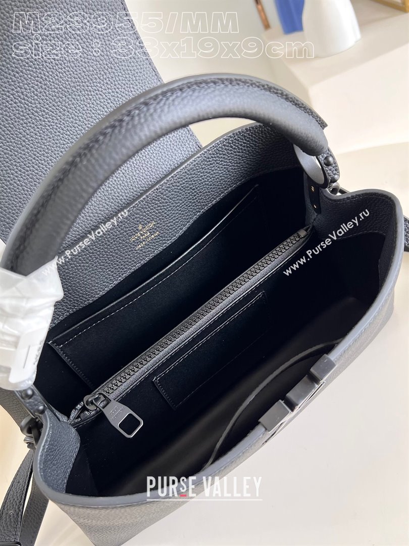 Louis Vuitton Capucines East-West Medium Bag in Matte Calfskin M23955 All Black 2024 (JUAN-24031523)