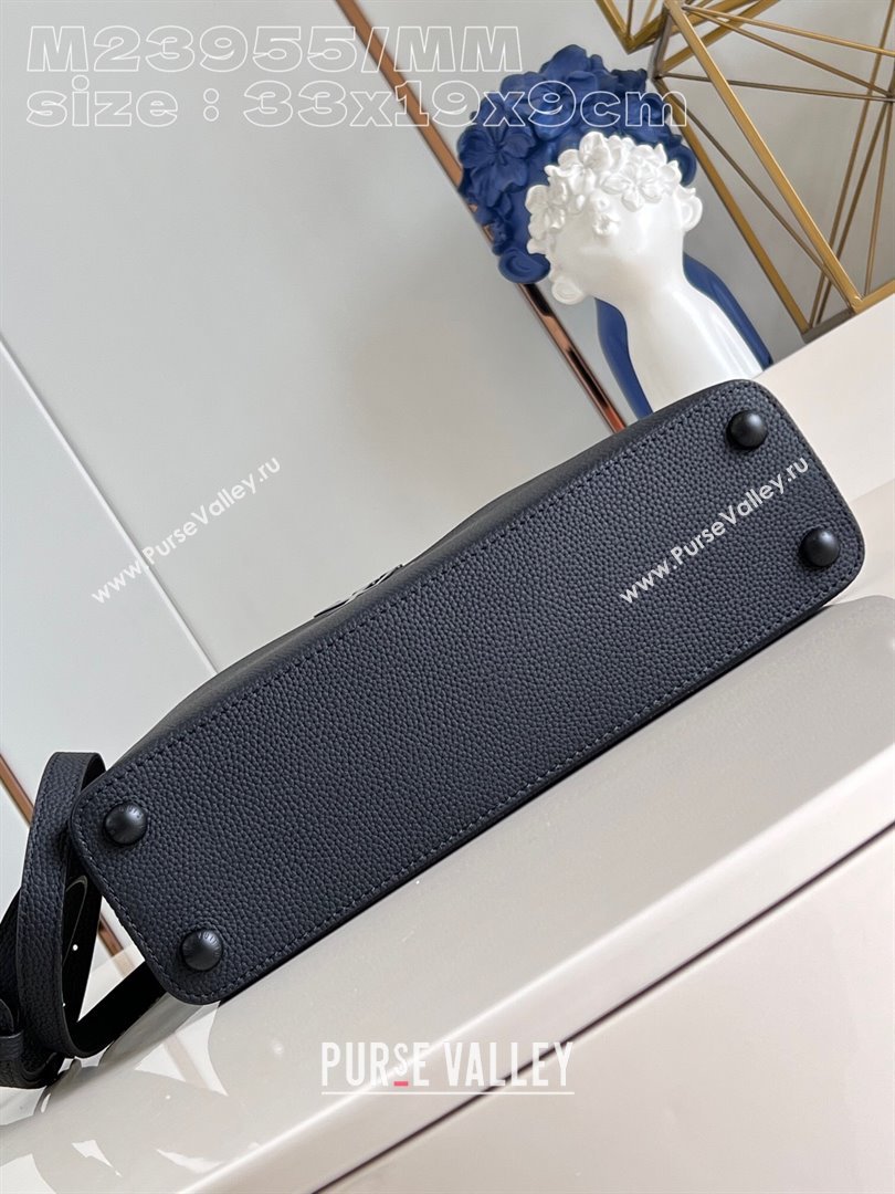 Louis Vuitton Capucines East-West Medium Bag in Matte Calfskin M23955 All Black 2024 (JUAN-24031523)