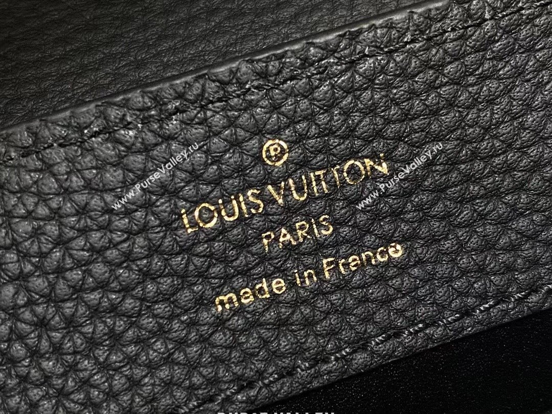 Louis Vuitton Capucines East-West Mini Bag in Matte Calfskin M23955 All Black 2024 (JUAN-24031502)