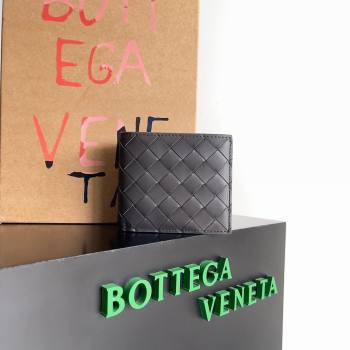 Bottega Veneta Intrecciato Leather Bi-Fold Wallet 63334 Chocolate 2024 (MS-24012332)