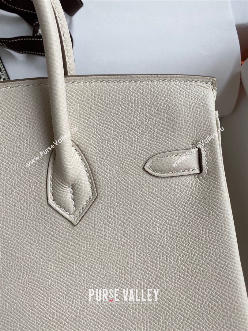 Hermes Birkin 25cm/30cm/35cm Bag in Original Epsom Leather Milkshake White/Gold 2024 (Full Handmade) (XYA-24070111)