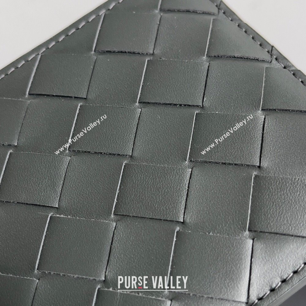 Bottega Veneta Intrecciato Leather Bi-Fold Wallet 63334 Dark Grey 02 2024 (MS-24012334)