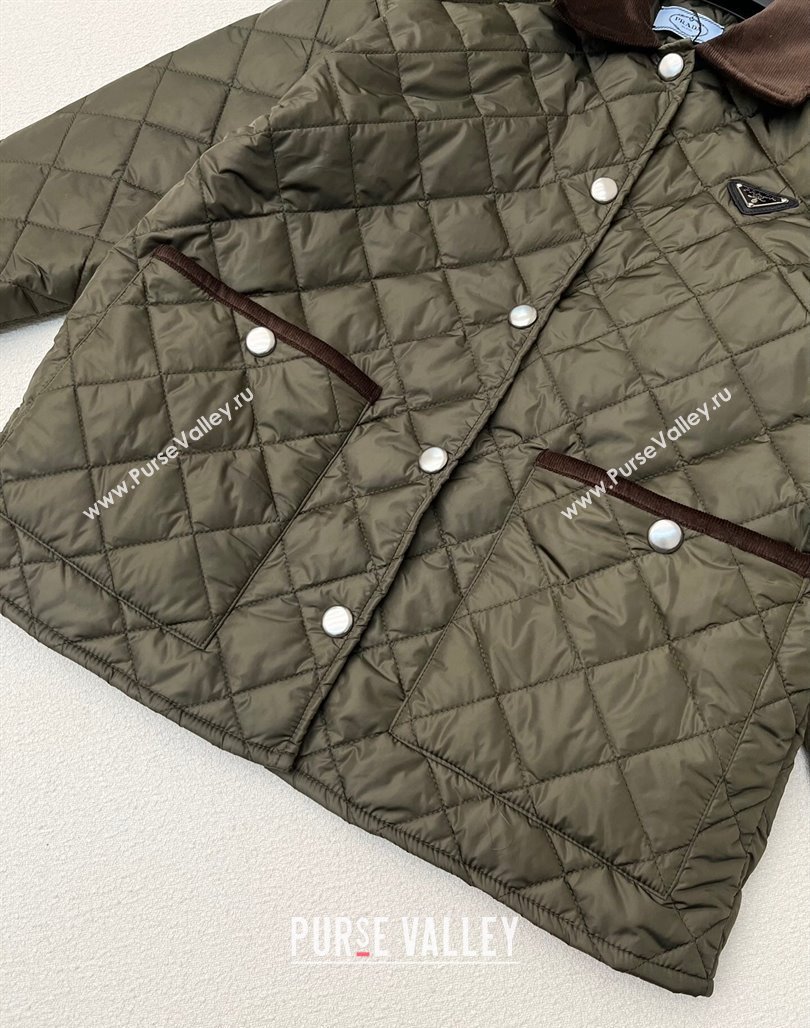 Prada Padded Coat P112917 Green 2023 (Q-23112917)