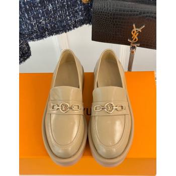 Louis Vuitton Platform Loafers in Calf Leather LV Chain Beige 2024 1224 (MD-241224076)