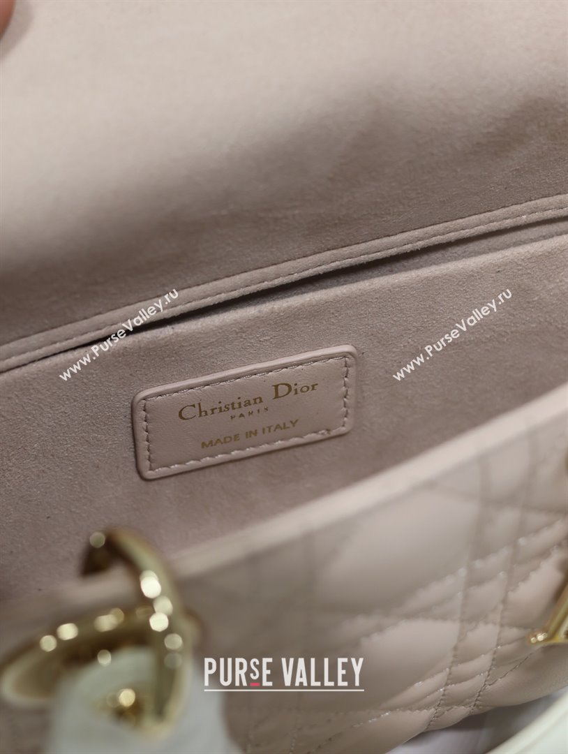 Dior Medium Lady D-Joy Bag in Two-Tone Cannage Lambskin 0540 White/Pink 2024 (XXG-24050923)