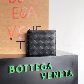 Bottega Veneta Intrecciato Leather Bi-Fold Wallet 63334 Black 2024 (MS-24012336)