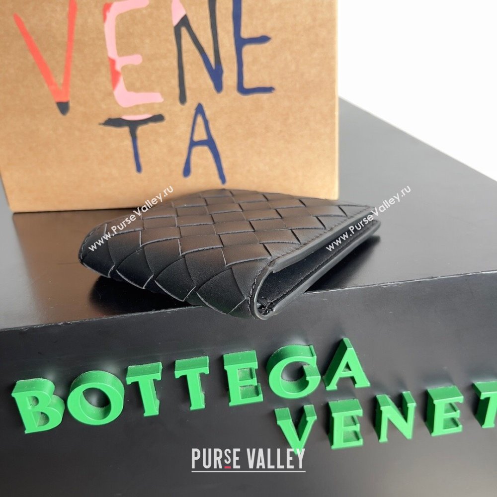 Bottega Veneta Intrecciato Leather Bi-Fold Wallet 63334 Black 2024 (MS-24012336)