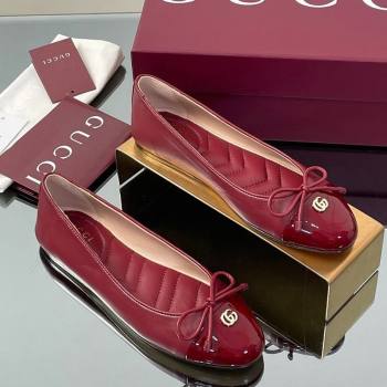 Gucci Leather Ballet Flats with Double G Ancora Red 2025 ‎835805 (MD-250828057)
