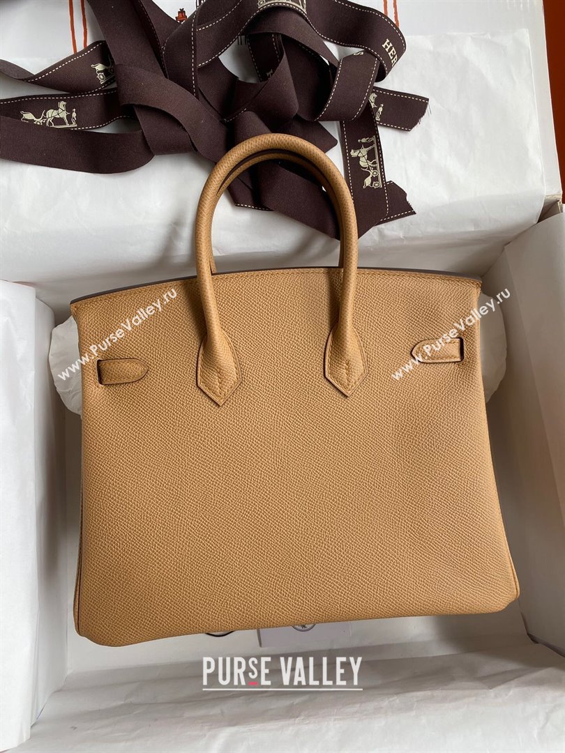 Hermes Birkin 25cm/30cm/35cm Bag in Original Epsom Leather Biscuit/Gold 2024 (Full Handmade) (XYA-24070115)