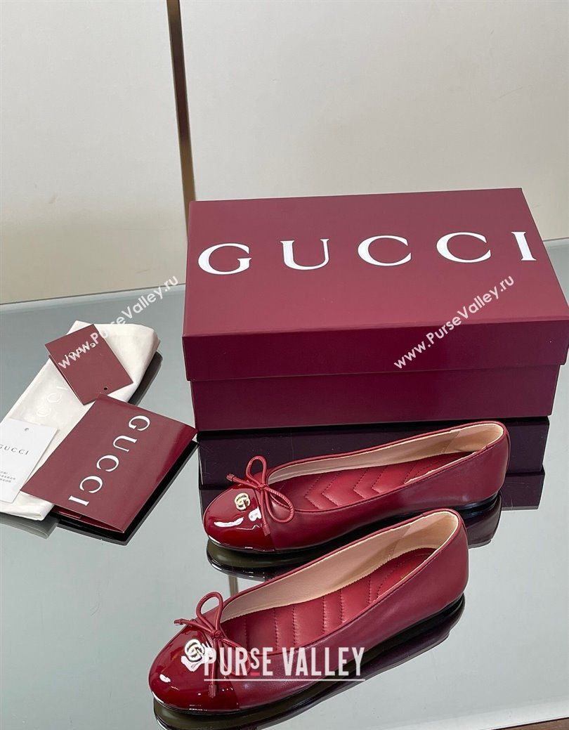 Gucci Leather Ballet Flats with Double G Ancora Red 2025 ‎835805 (MD-250828057)