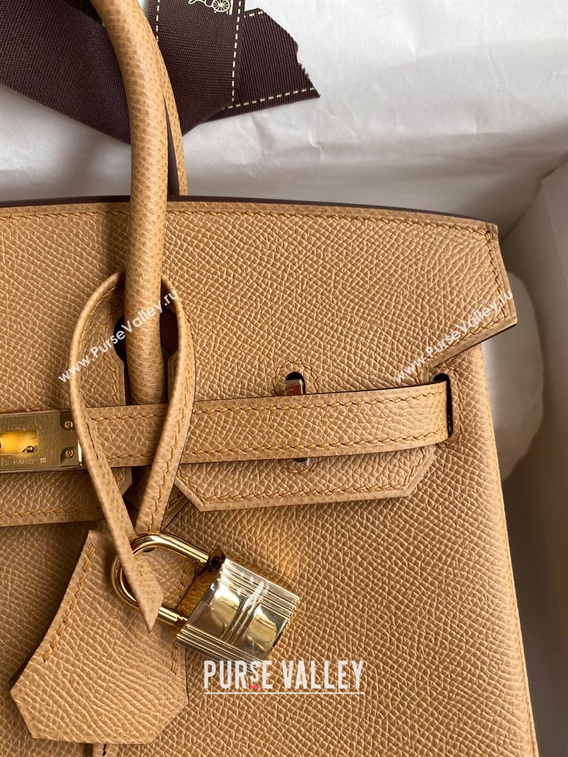 Hermes Birkin 25cm/30cm/35cm Bag in Original Epsom Leather Biscuit/Gold 2024 (Full Handmade) (XYA-24070115)