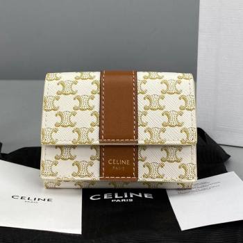 Celine Triomphe Small Wallet White 2021 60028 (NM-21080510)