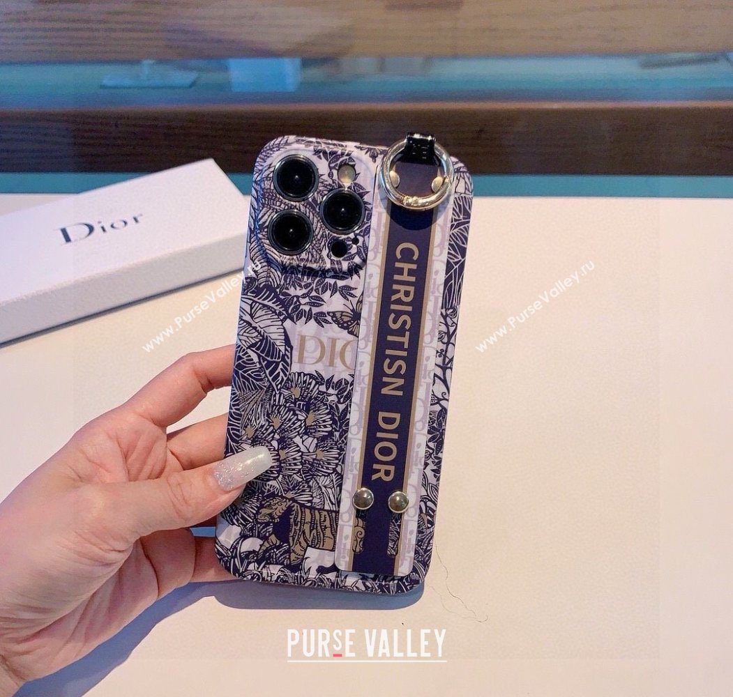 Dior Toile de Jouy iPhone Holder Blue 2025 0616 (SHI-250616009)