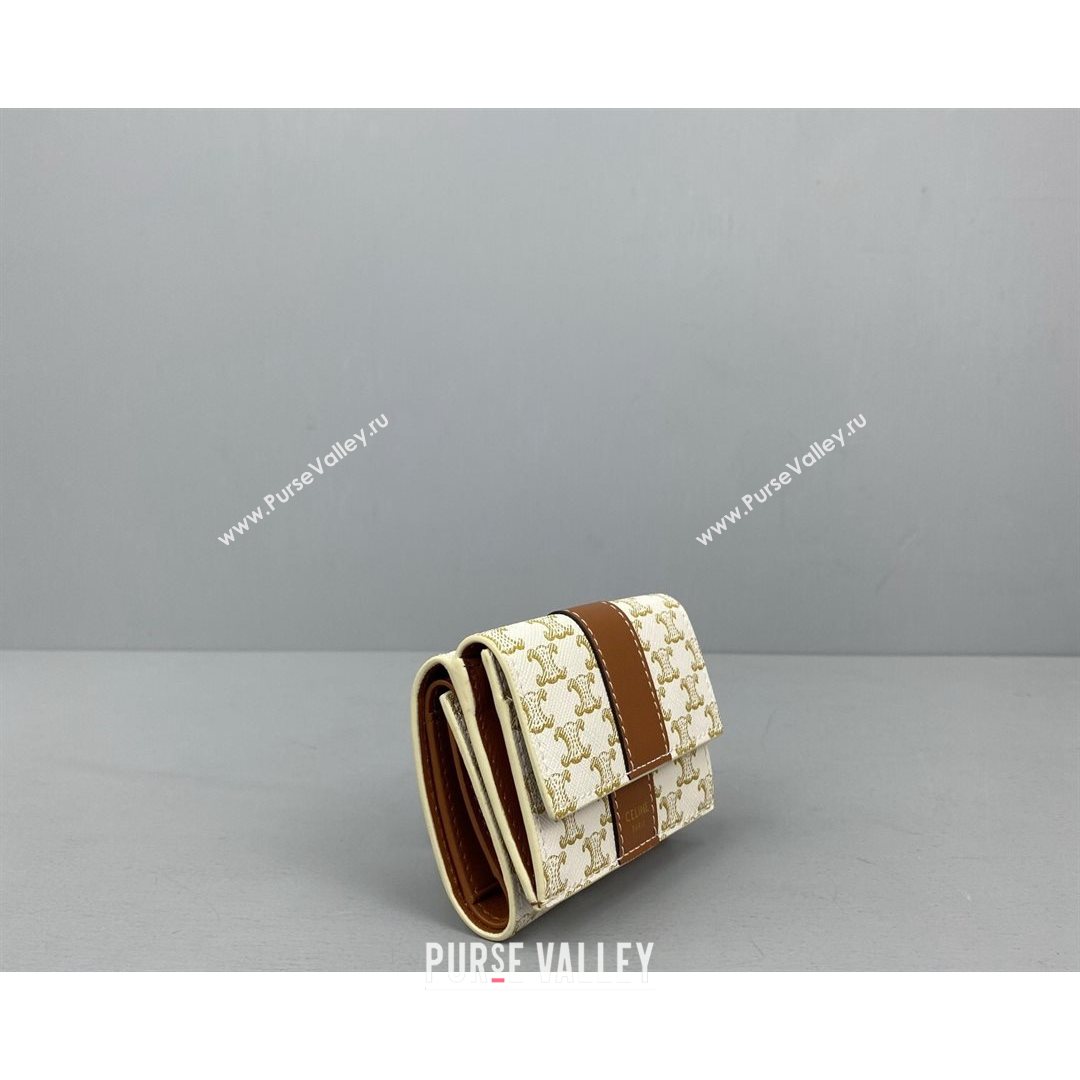 Celine Triomphe Small Wallet White 2021 60028 (NM-21080510)