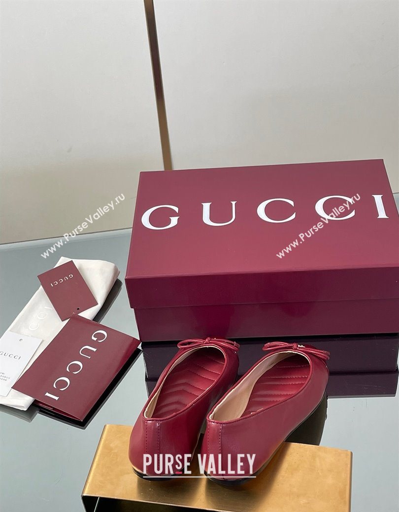 Gucci Leather Ballet Flats with Double G Ancora Red 2025 ‎835805 (MD-250828057)