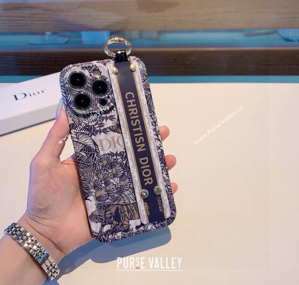 Dior Toile de Jouy iPhone Holder Blue 2025 0616 (SHI-250616009)
