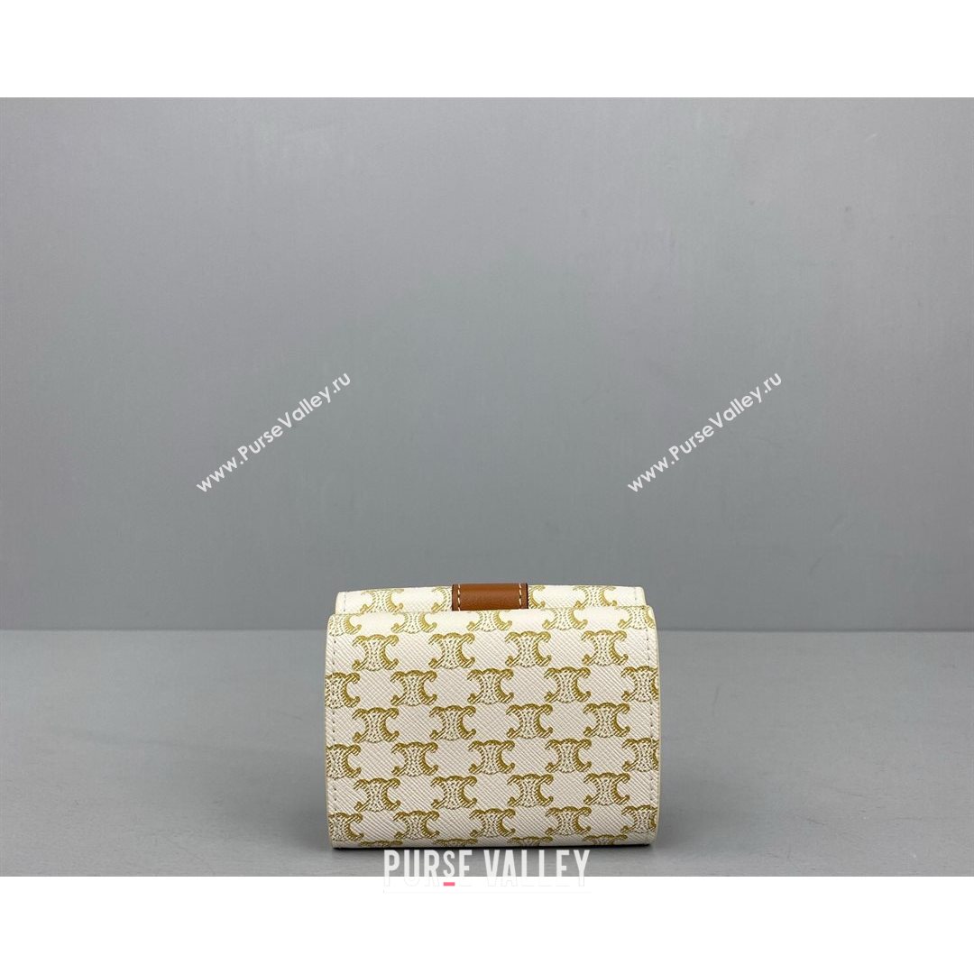 Celine Triomphe Small Wallet White 2021 60028 (NM-21080510)