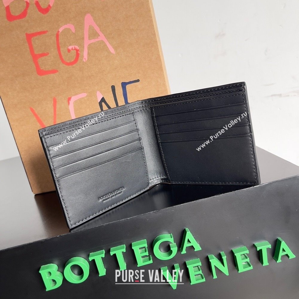 Bottega Veneta Intrecciato Leather Bi-Fold Wallet 63334 Black 2024 (MS-24012336)