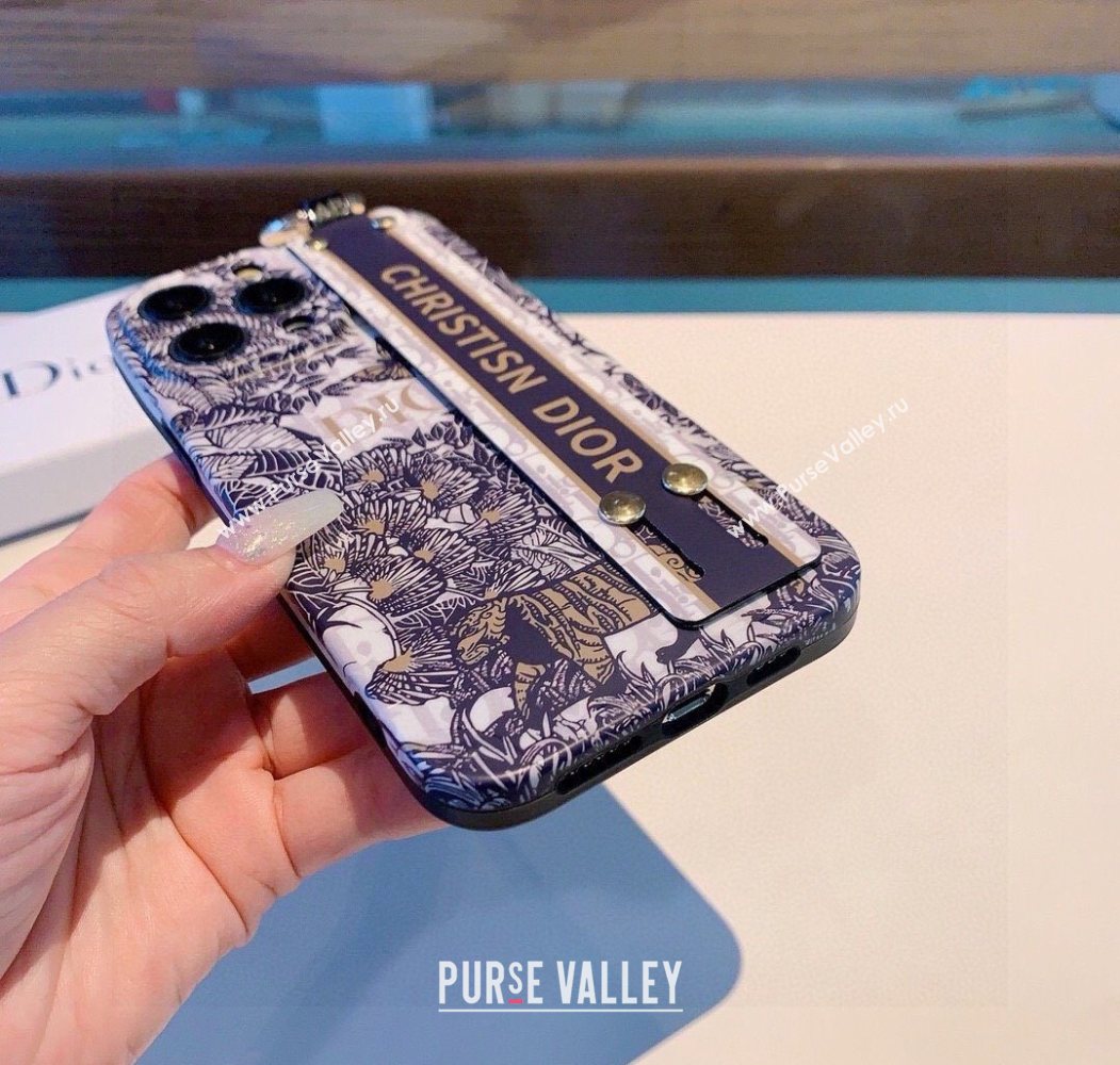 Dior Toile de Jouy iPhone Holder Blue 2025 0616 (SHI-250616009)