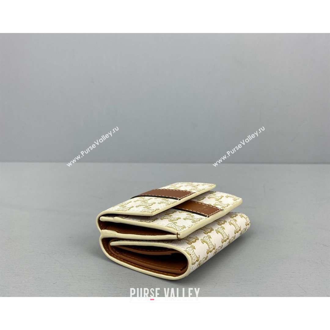 Celine Triomphe Small Wallet White 2021 60028 (NM-21080510)