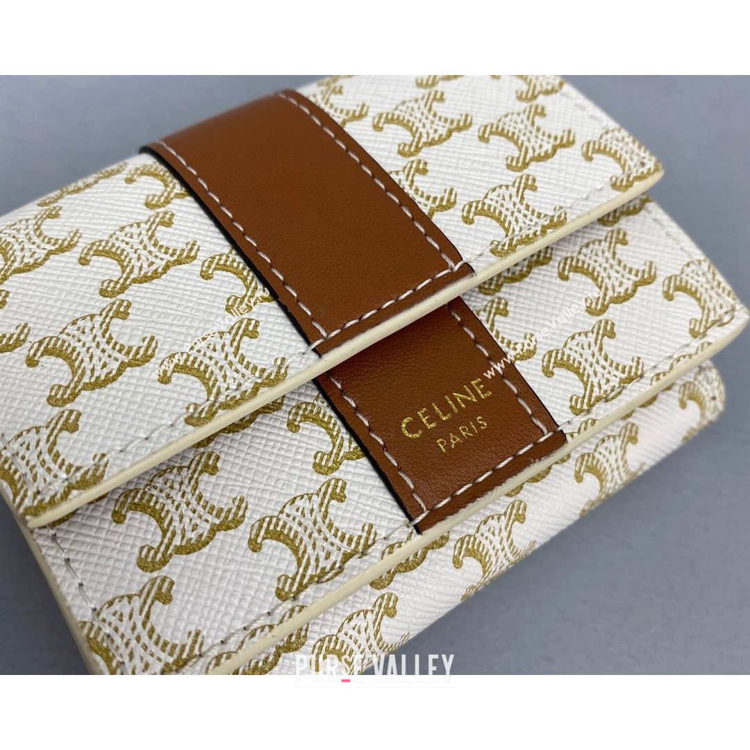 Celine Triomphe Small Wallet White 2021 60028 (NM-21080510)