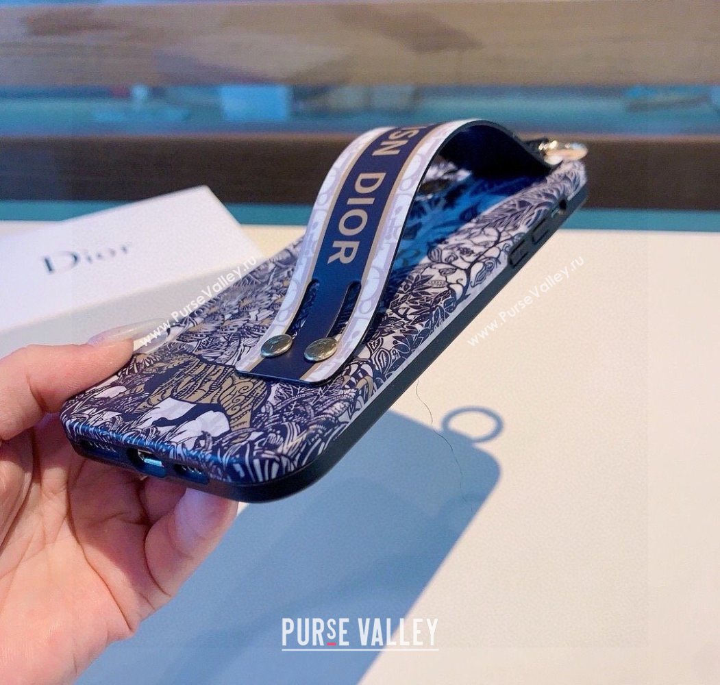 Dior Toile de Jouy iPhone Holder Blue 2025 0616 (SHI-250616009)