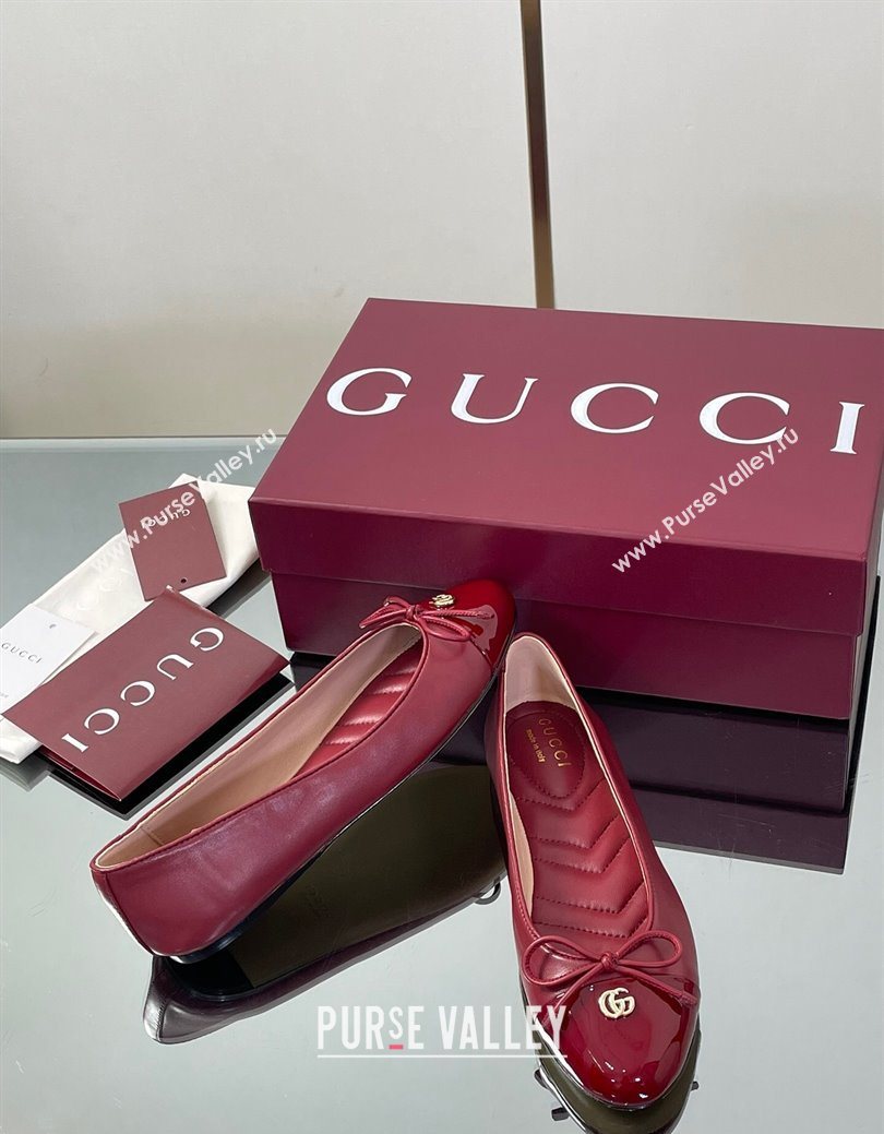 Gucci Leather Ballet Flats with Double G Ancora Red 2025 ‎835805 (MD-250828057)