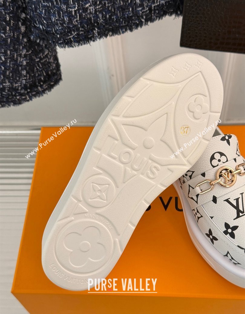 Louis Vuitton Platform Loafers in Monogram Canvas LV Chain White 2024 1224 (MD-241224078)