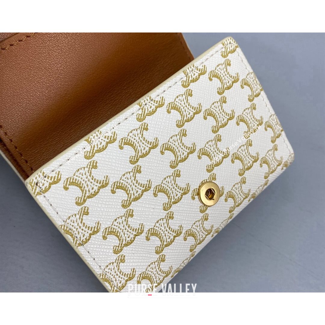 Celine Triomphe Small Wallet White 2021 60028 (NM-21080510)