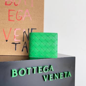 Bottega Veneta Intrecciato Leather Bi-Fold Wallet 63334 Parakeet Green 2024 (MS-24012337)