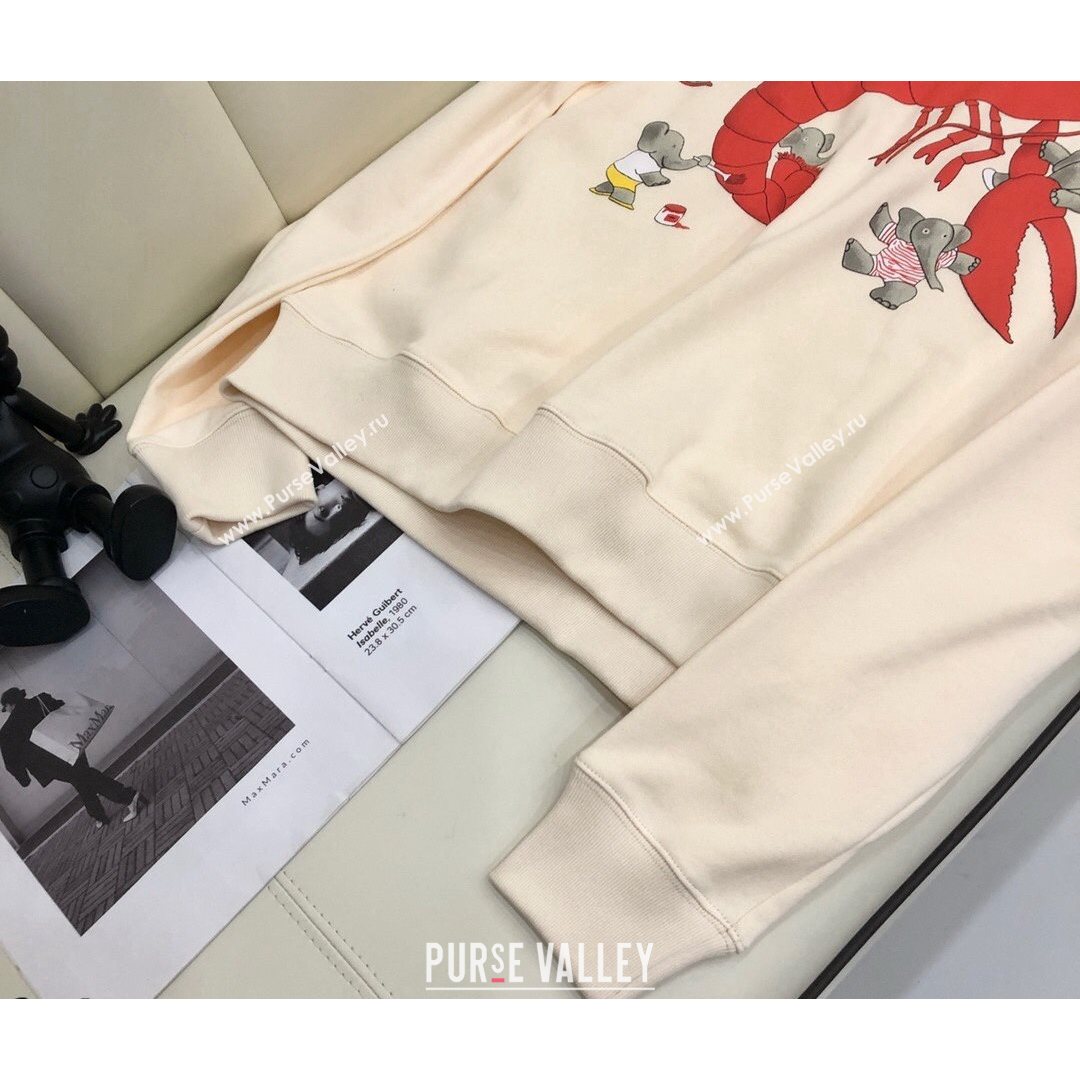 Lanvin Lobster Sweatshirt White/Red 2021 (Q-21082626)