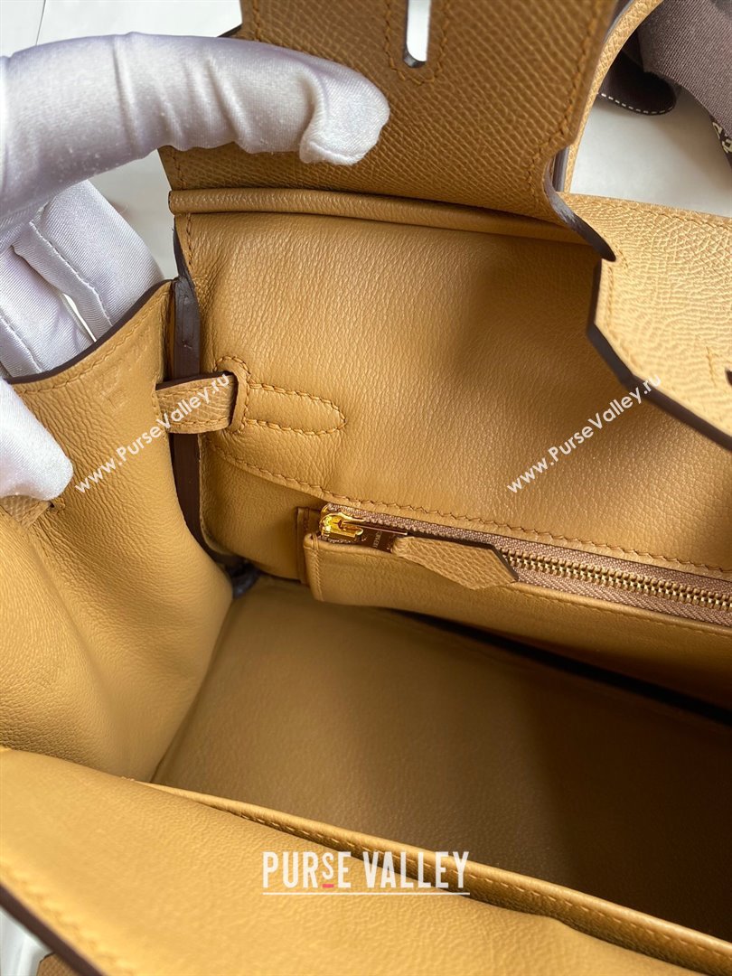 Hermes Birkin 25cm/30cm/35cm Bag in Original Epsom Leather Biscuit/Gold 2024 (Full Handmade) (XYA-24070115)