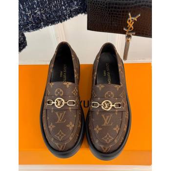 Louis Vuitton Platform Loafers in Monogram Canvas LV Chain Brown 2024 1224 (MD-241224079)