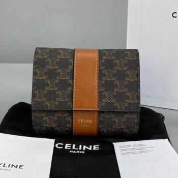 Celine Triomphe Small Wallet Brown 2021 60031 (NM-21080511)