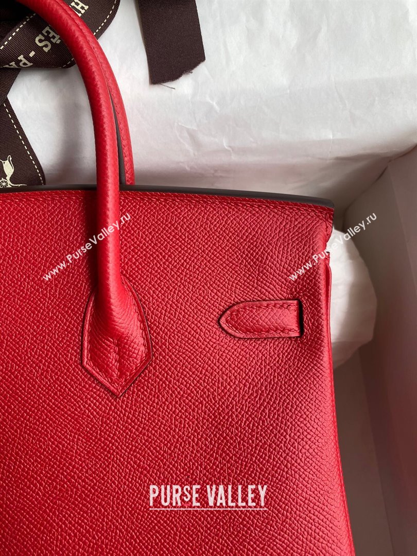 Hermes Birkin 25cm/30cm/35cm Bag in Original Epsom Leather Flag Red/Gold 2024 (Full Handmade) (XYA-24070116)