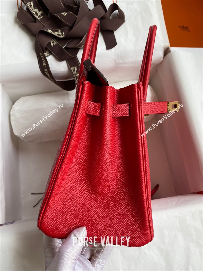 Hermes Birkin 25cm/30cm/35cm Bag in Original Epsom Leather Flag Red/Gold 2024 (Full Handmade) (XYA-24070116)