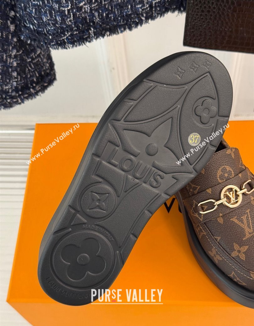 Louis Vuitton Platform Loafers in Monogram Canvas LV Chain Brown 2024 1224 (MD-241224079)