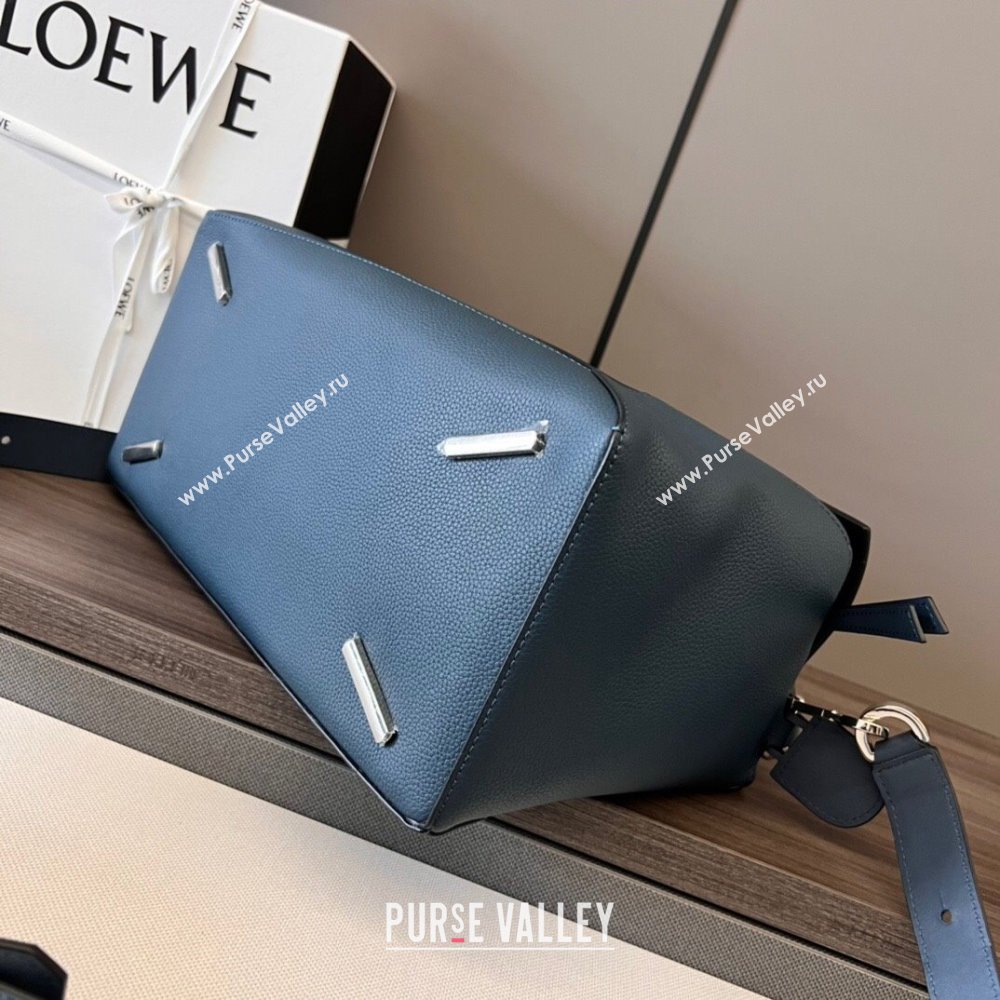 Loewe Large Puzzle Bag in Grained Calfskin Blue 2024 (DL-24032102)