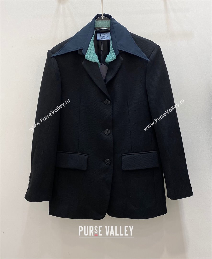 Prada Wool Jacket P112931 Black 2023 (Q-23112931)